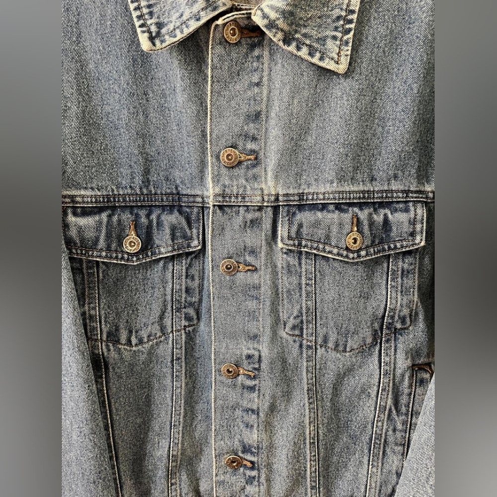 Wrangler Hero Vintage Denim Blue Jean Trucker Jacket sz XL - Picture 3 of 5